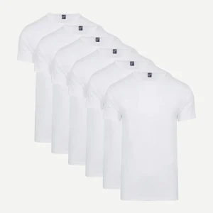 Derby (6-pack) o-hals t-shirts wit aanbieding