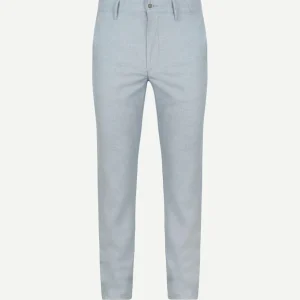 Alberto lou chino linnen mix lichtblauw | Regular-fit
