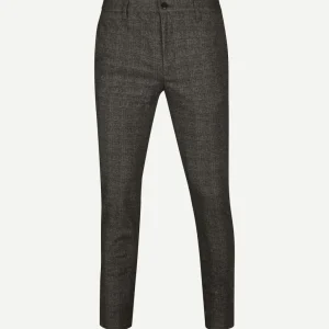 Alberto rob chino ruit grijs bruin | Slim-fit
