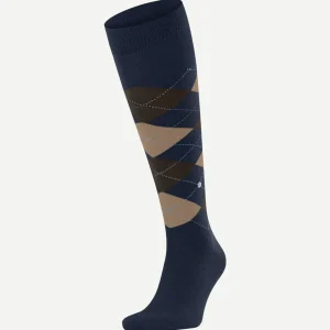 Burlington Edinburgh kniekousen wol donkerblauw