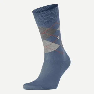 Manchester sok ruit blauw 6274