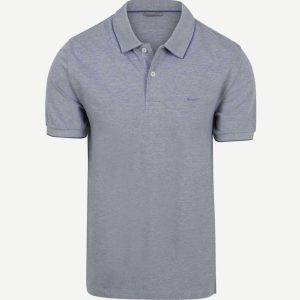 2tone piqué poloshirt blauw