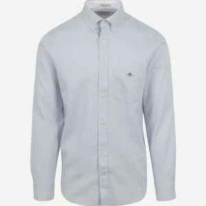 Casual overhemd honeycomb texture lichtblauw