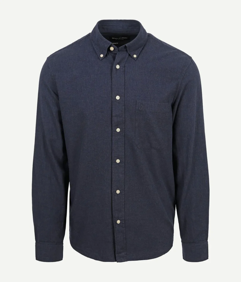 Overhemd twill donkerblauw