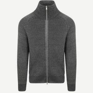 Vest rib wol mix grijs