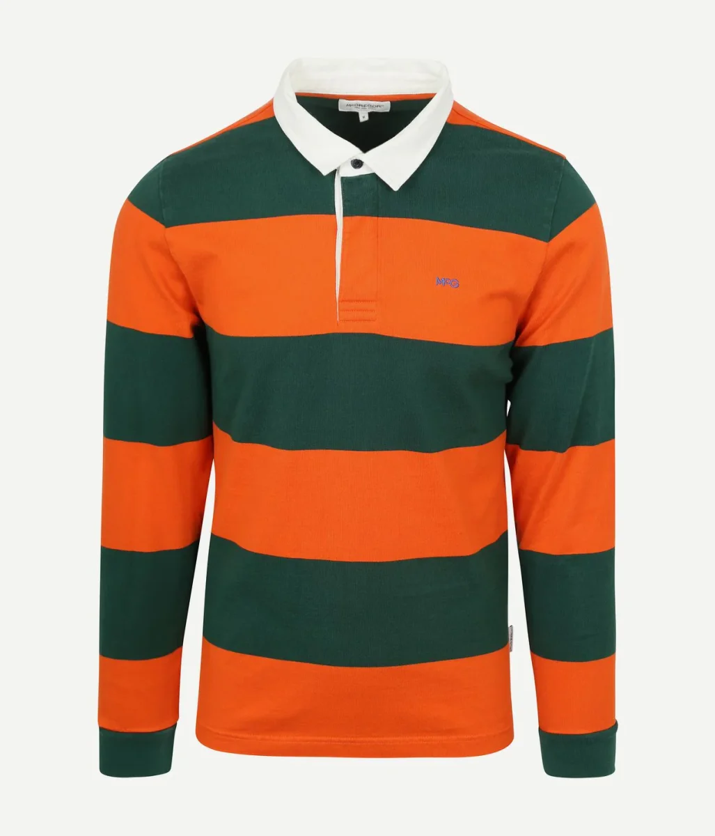 McGregor rugbyshirt streep oranje groen | Regular-fit - Afbeelding 2