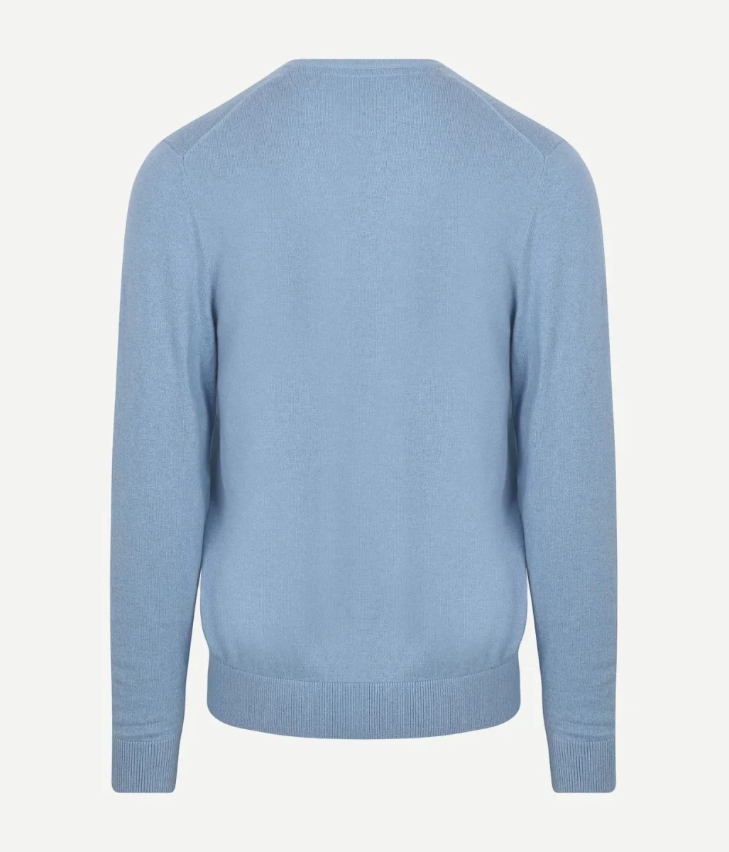 Trui merino blend v-hals ice blauw - Afbeelding 9