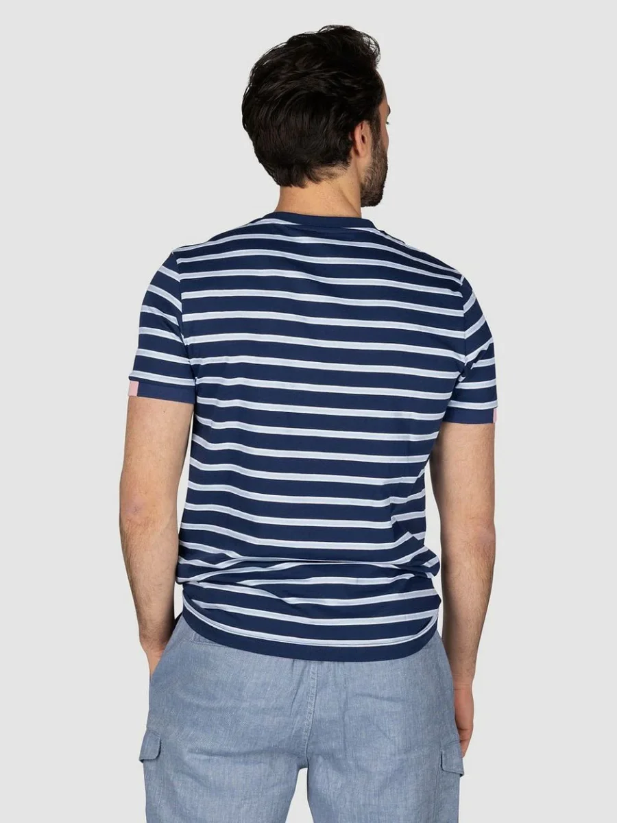NZA t-shirt noel stripes light donkerblauw - Afbeelding 5