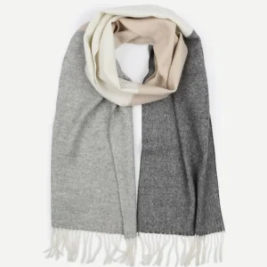 Sjaal lamswol grijs beige