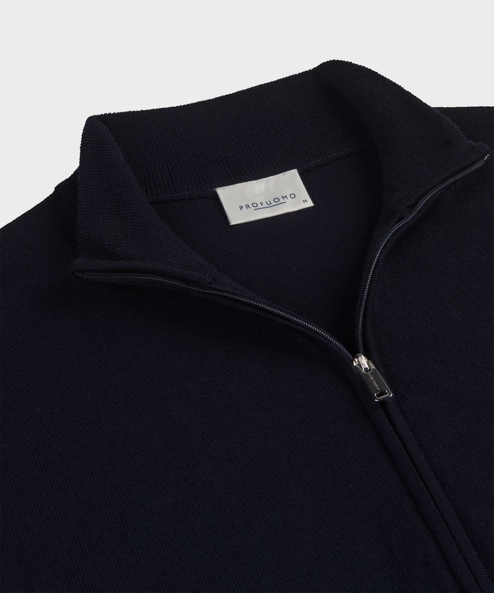 Vest merinowol donkerblauw - Afbeelding 7