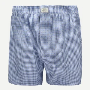 Boxershort dobby ruit blauw