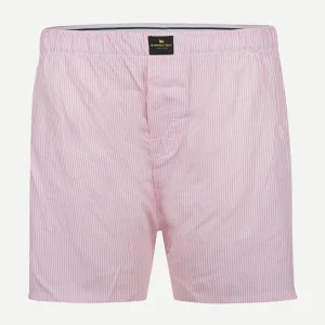 Boxershort poplin streep lichtroze