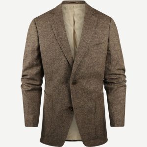 Steppin' Out colbert lamswol herringbone bruin | Regular-fit