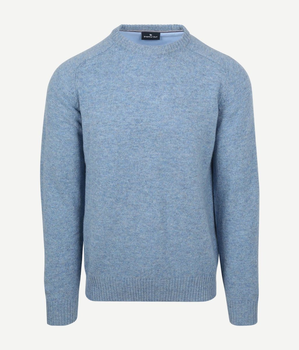 Trui lamswol blauw