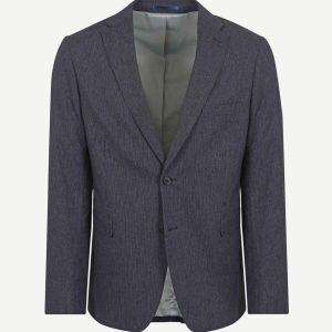Blazer linnen streep donkerblauw