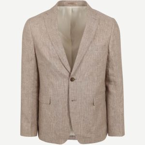 Blazer pepita linnen beige