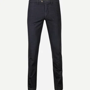 Suitable chino sartre ruit donkerblauw