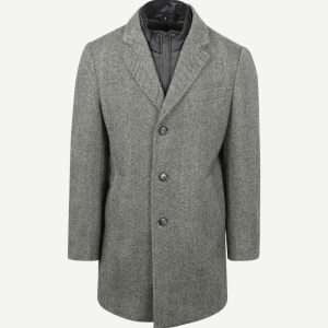 Coat wol pepita pepper grey