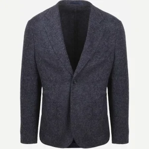 Knitted colbert unlined donkerblauw