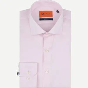 Overhemd extra lange mouwen twill roze