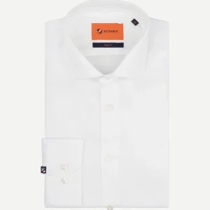 Overhemd extra lange mouwen twill wit