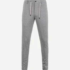 Pantalon jersey pied de poule grijs