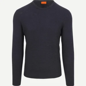 Trui structure slub donkerblauw