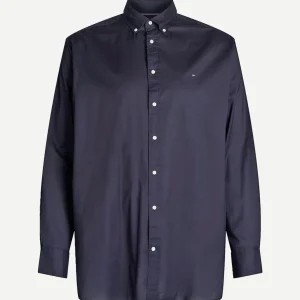 Tommy Hilfiger big and tall overhemd poplin donkerblauw