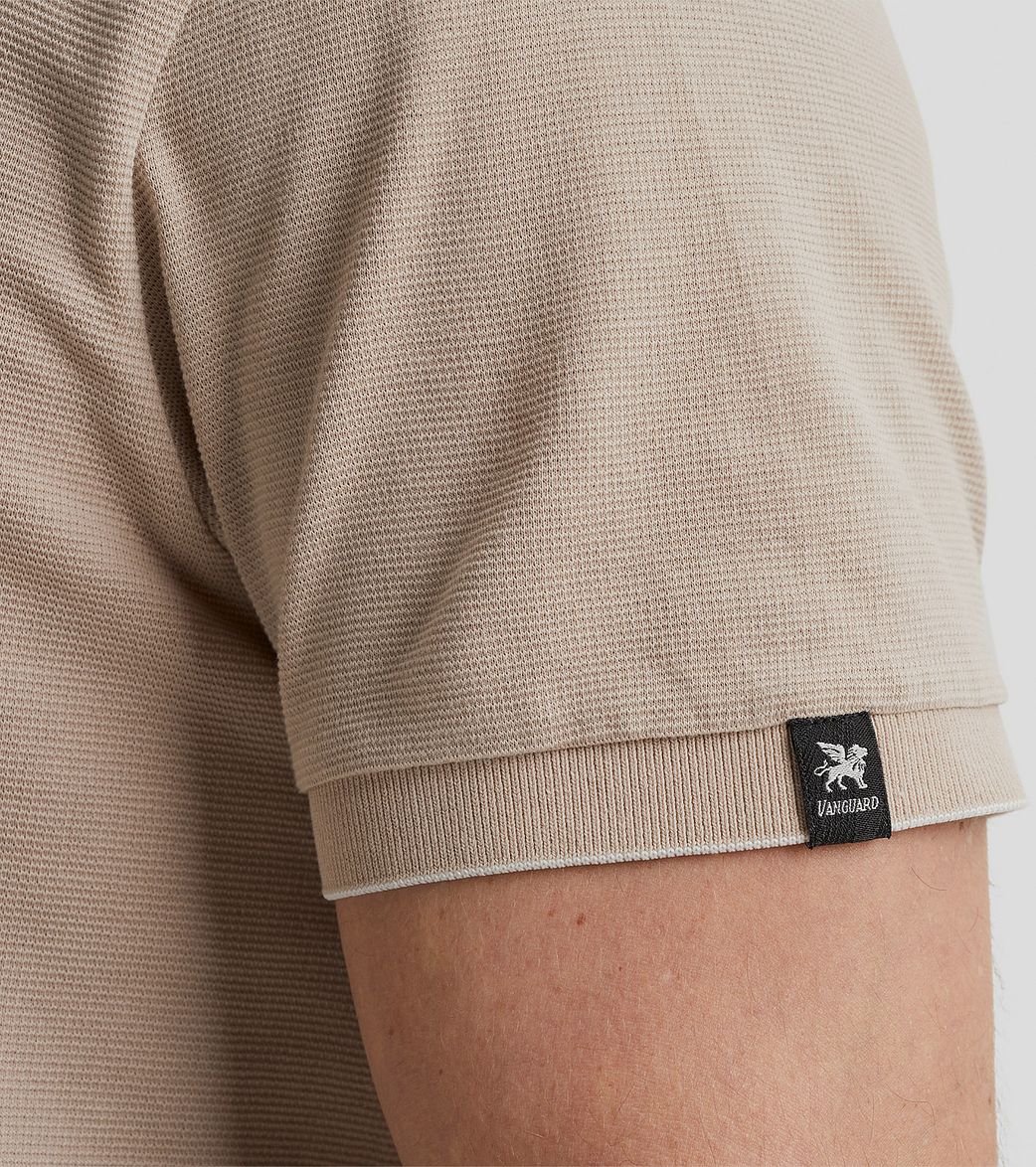 Vanguard knitted poloshirt beige | Regular-fit - Afbeelding 6